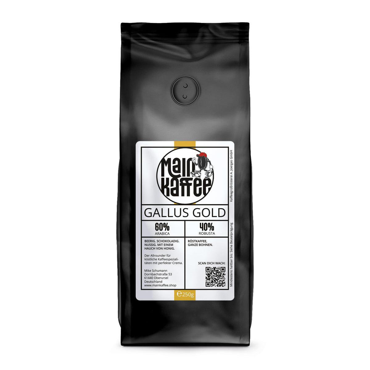 MainKaffee Gallus Gold 250 g – 60 % Arabica und 40 % Robusta