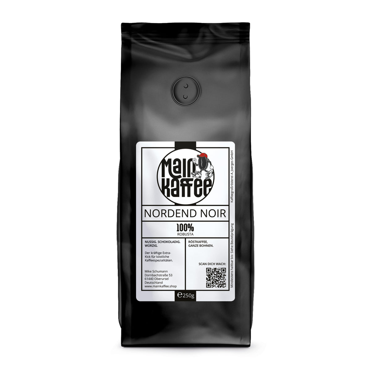 MainKaffee Nordend Noir 250 g – 100 % Robusta