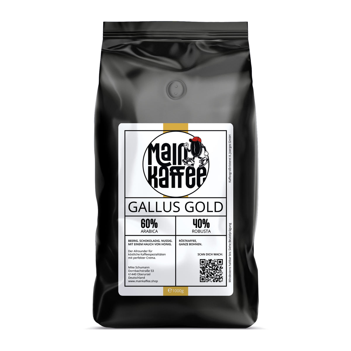 MainKaffee Gallus Gold 1 kg – 60 % Arabica und 40 % Robusta