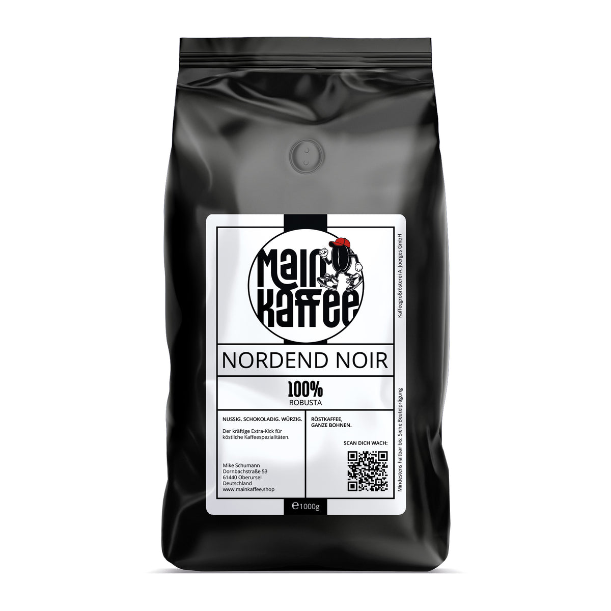 MainKaffee Nordend Noir 1 kg – 100 % Robusta